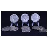 KENNEDY HALVES 11 EACH 40% SILVER 1966, 68, 69