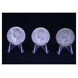 1EA 1965 & 2 EA 1967 KENNEDY HALVES 40% SILVER