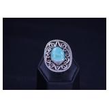 TURQUOISE CABOCHON SET IN STERLING