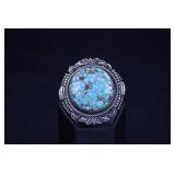 MORENCI TURQUOISE IN STERLING BY BENNIE RATION