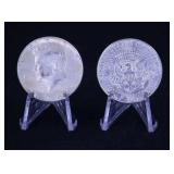 2 EA 1964 KENNEDY HALF DOLLARS 90% SILVER
