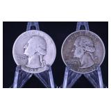 1941P & 1954D WASHINGTON QUARTERS 90% SILVER