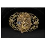 JERI-LOU ART NOUVEAU MERMAID SCARF CLIP - BROOCH