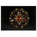 RHINESTONE FLORAL BROOCH