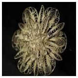 VINTAGE VICTORIAN SILVER FILIGREE BROOCH