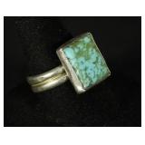 BELIEVED TO BE KINGMAN TURQUOISE & SILVER RING
