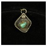 TURQUOISE AND SILVER PENDANT