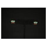 TURQUOISE AND CORAL INLAY BUTTERFLY STUDS STERLING