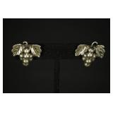 TAXCO MEXICO STERLING GRAPE & LEAF EARRING