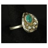 TURQUOISE AND SILVER RING