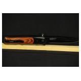 WOOD HANDLE ASSISTED STILETTO KNIFE