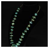 KINGMAN TURQUOISE NUGGET & HEISHI NECKLACE