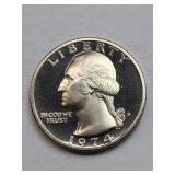 1974-S Clad Proof Washington Quarter