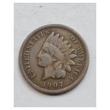 Partial Liberty 1907 Indian Head Penny