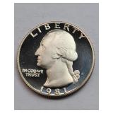 1981-S Clad Proof Washington Quarter