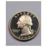 1989-S Clad Proof Washington Quarter