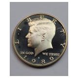 1989-S Clad Proof Kennedy Half Dollar