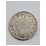 Partial Liberty 1909 V-Nickel