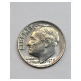 Blue Toned Mint State 1978 Roosevelt Dime
