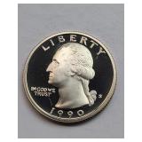 1990-S Clad Proof Washington Quarter