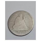 1875-S Silver Seated Liberty Quarter