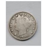 Partial Liberty 1908 V-Nickel
