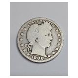 Silver 1900-S Barber Quarter