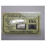 2012 1 Gram .999 Titanic Fine Silver Bar