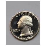 1974-S Clad Proof Washington Quarter