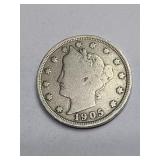 Partial Liberty 1905 V-Nickel