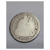 Silver 1853 Seated Liberty Dime
