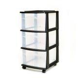 3-Drawer Homz Cart with Clear Drawers