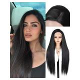 28in Straight Lace Front Wig Heat Safe Synthetic