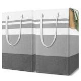 3pc Laundry Hamper with Handles 75L