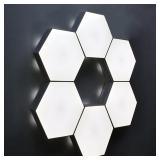 6Pcs WHITE Hex LED Light: Touch Sensor Wall Lamp