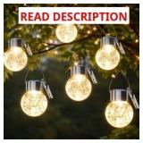 12ct Warm White Solar Powered Crackle Ball Lights
