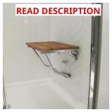 Natural Teak Wood Folding Shower Seat 15.4x20in