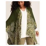 S/L J.Jill Placed Paisley Ruana 29x44in