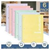 6pk Deli Morandi Spiral Notebook 8x10.5in