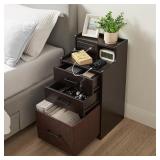 Lovitgo LED Nightstand with USB/Outlets 15.7x29in