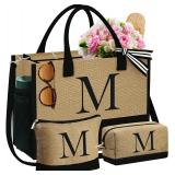 YOOLIFE Jute Tote & 2 Makeup Bags