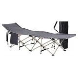 Grey Foldable Camping Cot 72in