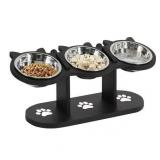 Indoor Cat Food Raised Bowls with Shelf