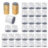 ~48pc Chair Leg Protectors, Silicone Caps 1.3-2in