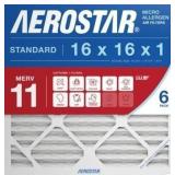 6pk Aerostar Merv 11 Air Filter 16x16x1in