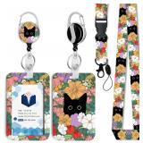 2pk Cat Flower Badge Holder with Retractable Reel