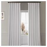 1 Panel Misty White Velvet Curtain 50x84in
