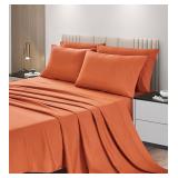 6pc Rust Orange Sheet Set King