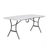 6ft White Plastic Fold-In-Half Table Lifetime