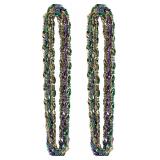 24pk Mardi Gras Twist Beads 44in